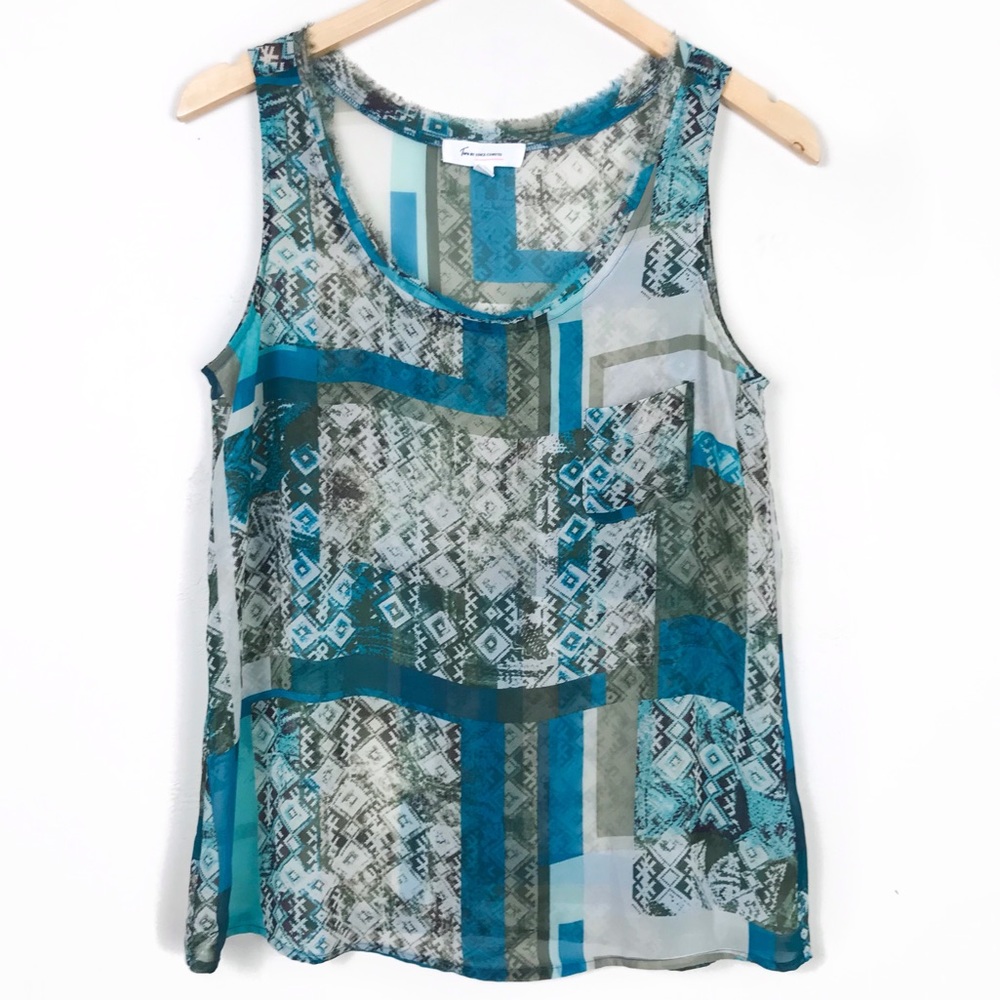 Vince Camuto scarf print tank